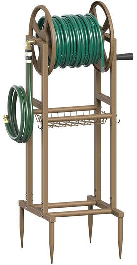 Mokeyder freestanding hose reel base keeps garden hoses organized and stable outdoors
