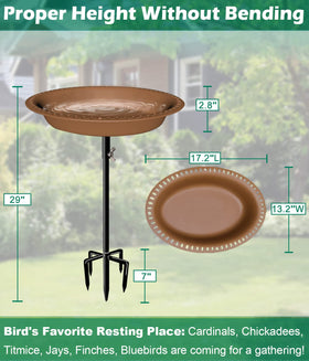 Mokeyder oval basin with 1.3 gallon capacity for birds