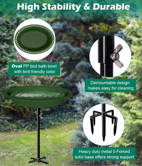 Mokeyder oval green basin highlights water visibility for birds.