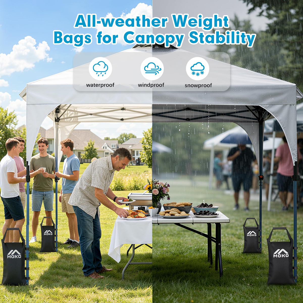 MoKo 600D Oxford fabric resists rain and sun for durable outdoors