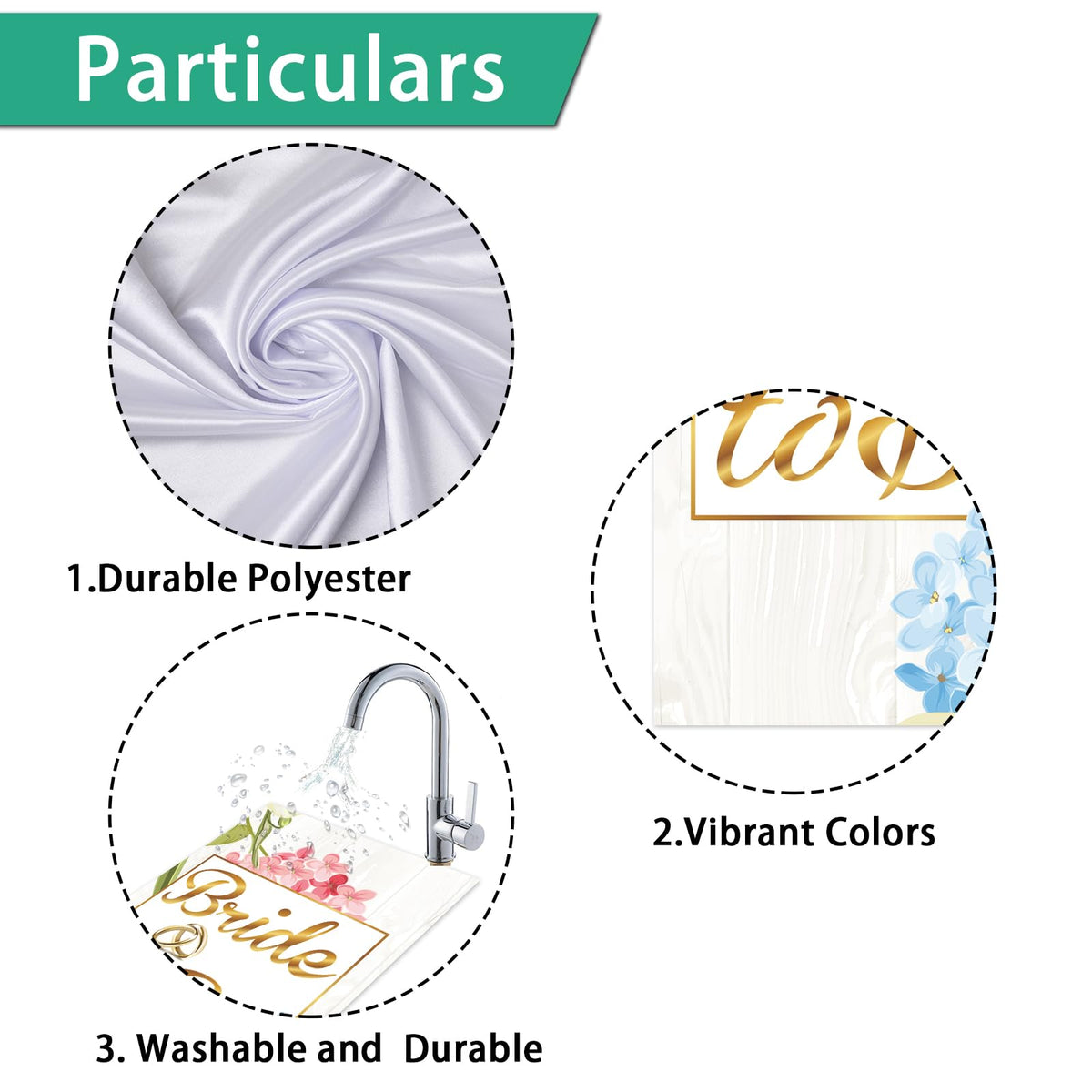 Mokonate Bride to Be flag stitching close-up highlighting durable outdoor construction