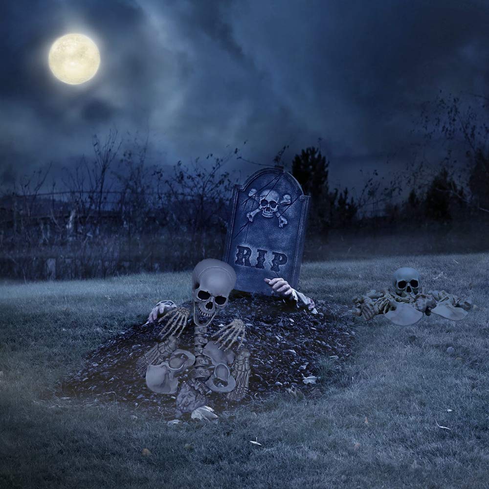MOKRY PARTY spooky graveyard prop adds creepy charm to outdoor setups.