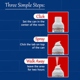 MOLD BOMB fogger in action releasing mist to reach hidden mold-prone areas.