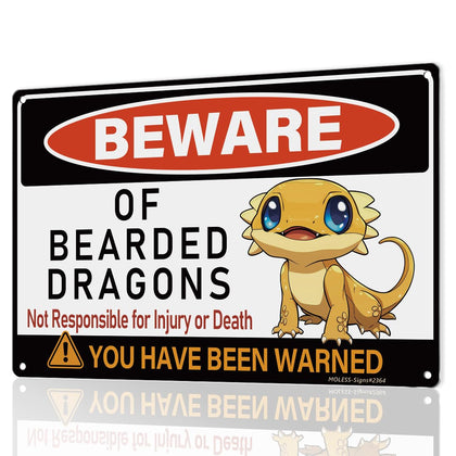 MOLESS Bearded Dragon Decor Sign mounted on tank wall for easy installation