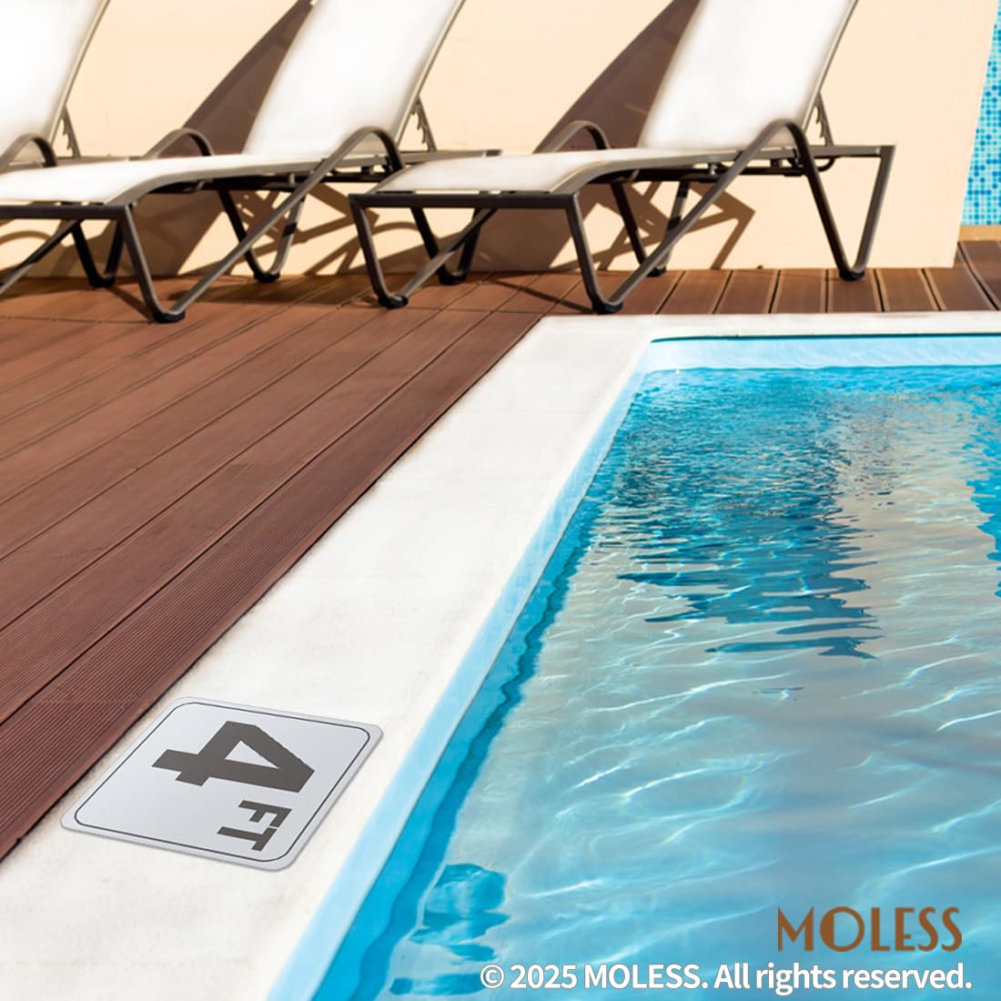MOLESS depth marker pack suits residential and commercial pool areas