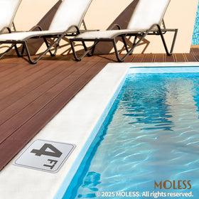 MOLESS depth marker pack suits residential and commercial pool areas