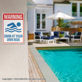 MOLESS signs install easily with four pre-drilled holes for quick mounting.