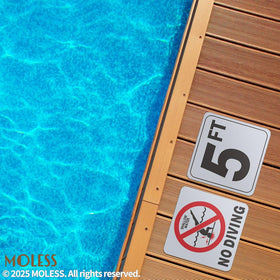 MOLESS pool depth marker self-adhesive backing for quick installation