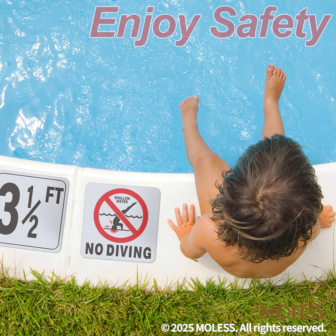 MOLESS pool safety marker suits both residential and commercial pools.