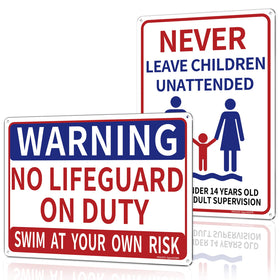 MOLESS No Lifeguard on Duty pool sign clearly alerts swimmers for safer pool use