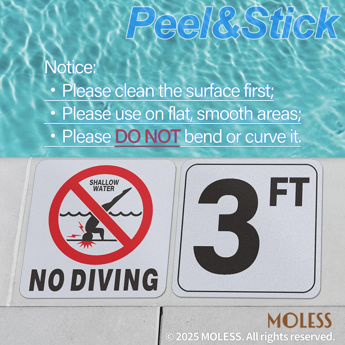 MOLESS above-waterline adhesive sticks quickly to concrete or tile