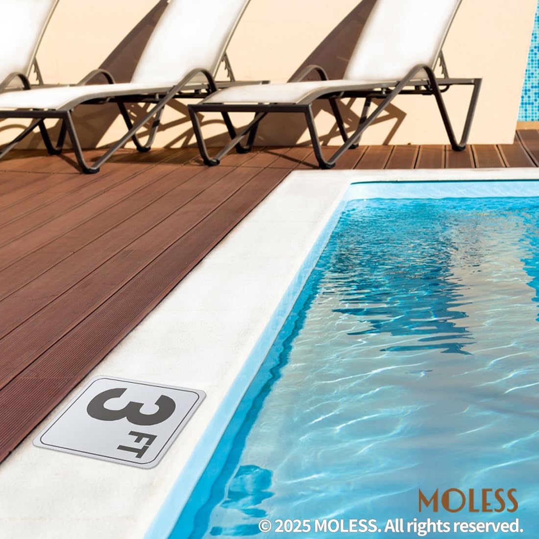 MOLESS single-pack provides ready-to-install depth sign for easy setup