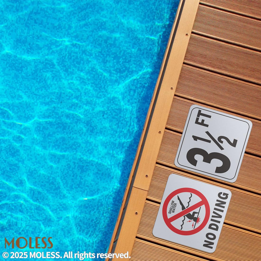 MOLESS weather-resistant vinyl ensures durable outdoor performance on sunny and wet days.