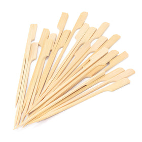 MOLFUJ 6-inch bamboo skewers with flat paddle handle for stable grip during serving