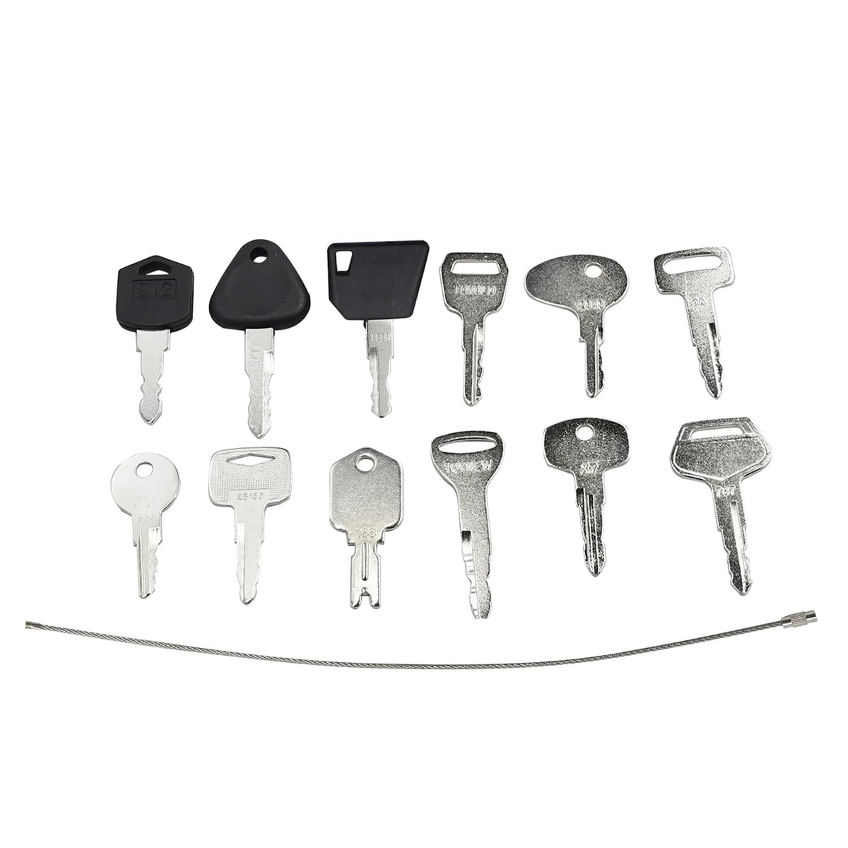Individual Molloparts key stamping showing common replacement codes like 777 and 1A