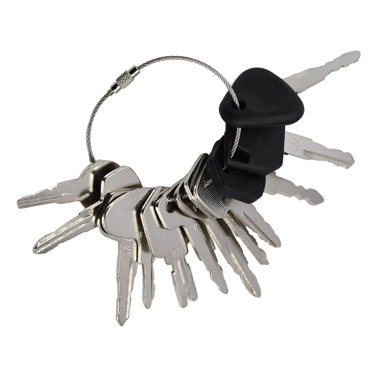Molloparts universal forklift ignition key set in packaging, ready for multi-brand use
