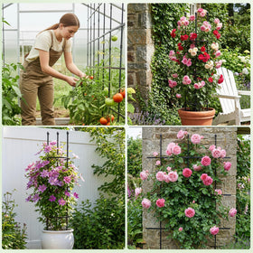 Molukera indoor outdoor trellis guides tomatoes, roses, and beans