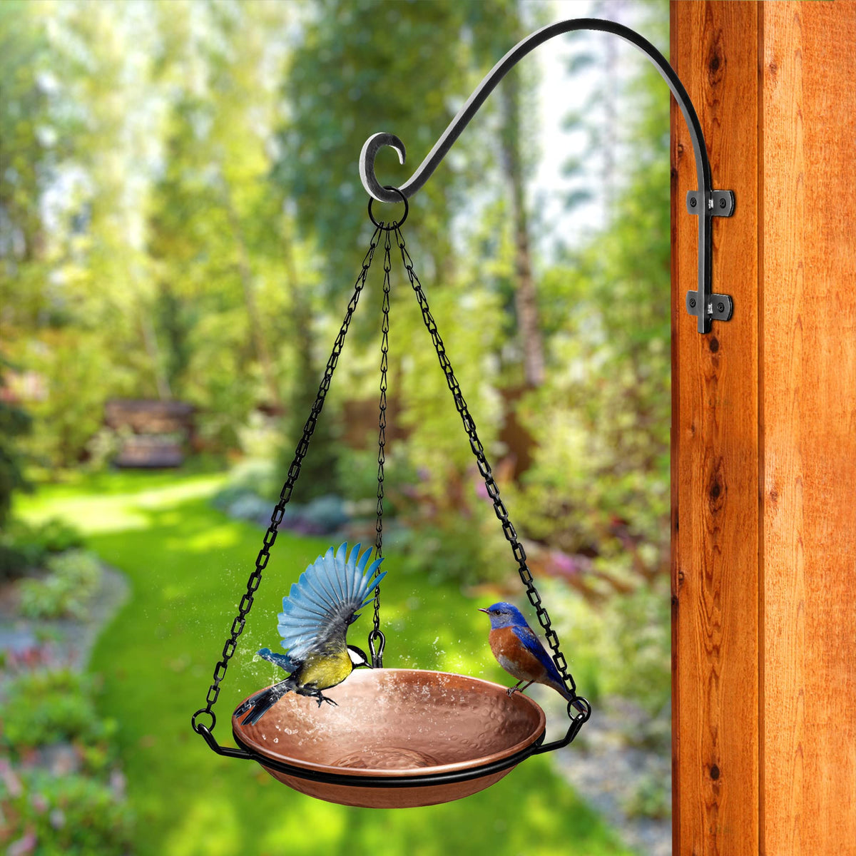 Monarch Abode bird feeder seeds setup supports year-round bird visits.