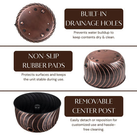 Monarch Abode drainage hole with rubber plug prevents water buildup