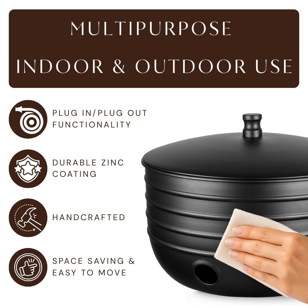 Built-in drainage hole with plug prevents water buildup after rain.
