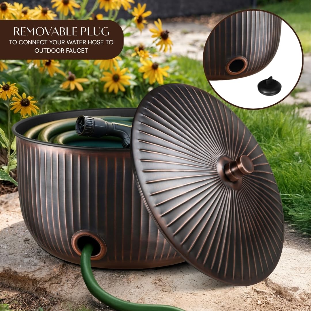 Monarch Abode hose pot with drainage prevents standing water and debris buildup.