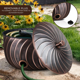 Monarch Abode outdoor hose storage in metal for year-round durability