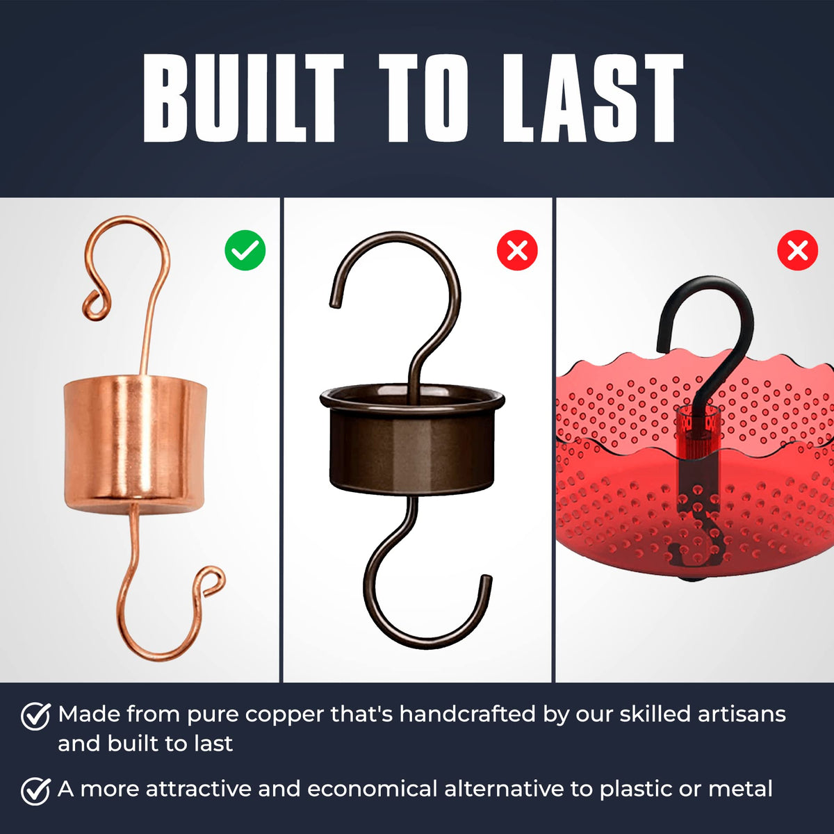Monarch Abode pure copper hanging ant moat demonstrates elegant garden accessory for ant protection.