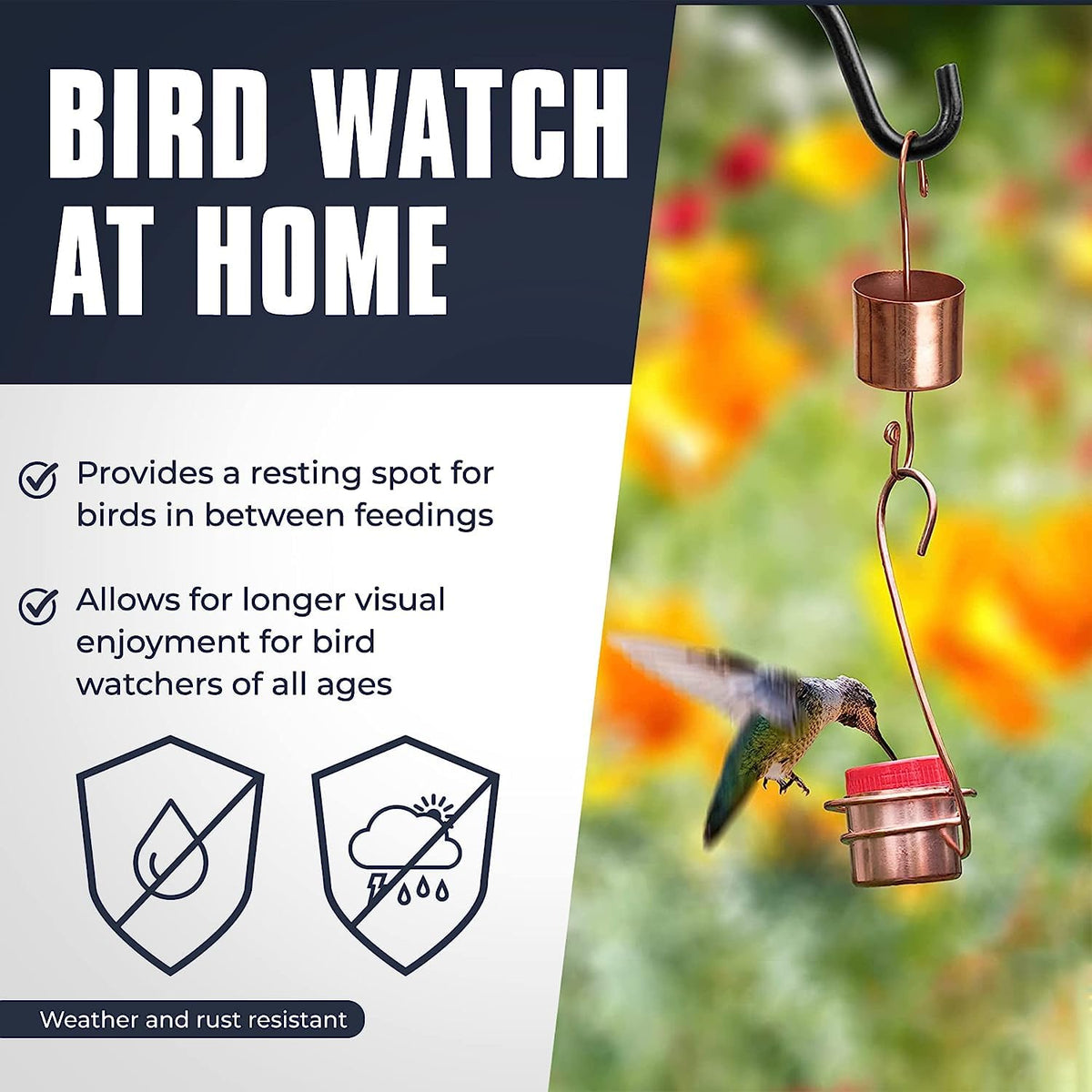 Monarch Abode single hanging feeder pack two offers two ¾ oz nectar containers for feeding multiple hummingbirds.