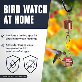 Monarch Abode single hanging feeder pack two offers two ¾ oz nectar containers for feeding multiple hummingbirds.