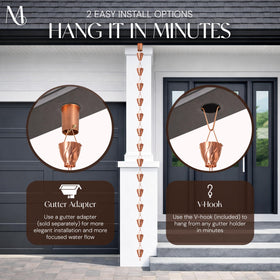 Outdoor decor shot enhancing porch and garden with copper shine.