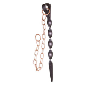 Monarch Rain Chains copper link chain 17 inches connects securely to the rain chain base, enhancing durability.
