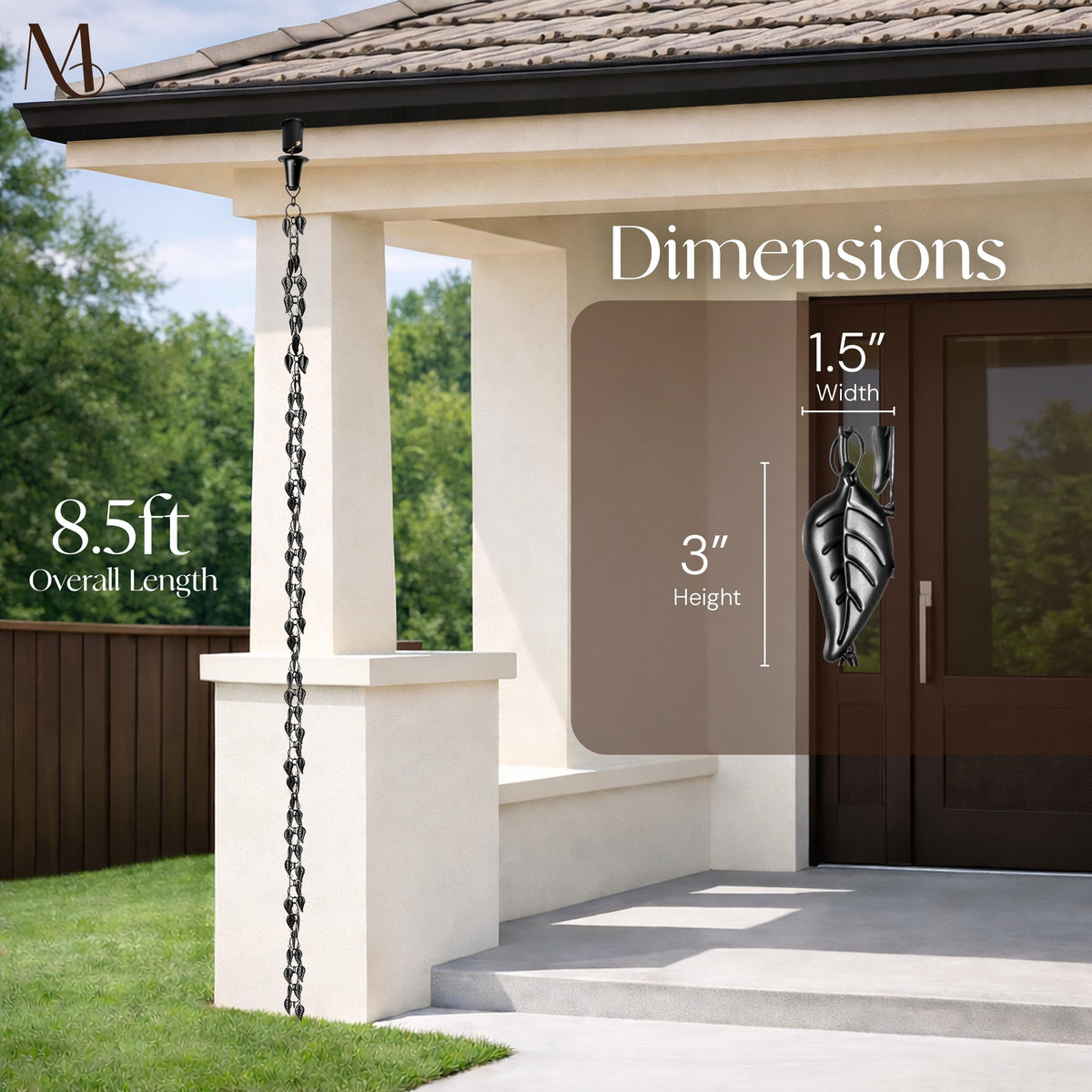 Monarch Rain Chains durable all-weather design resistant to rust and harsh conditions