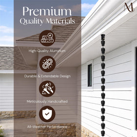 Monarch Rain Chains hanger enables fast, tool-free setup for quick gutter conversion.
