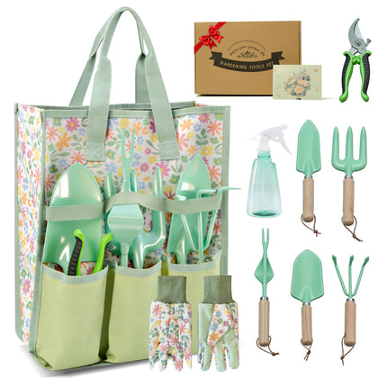 MonBel 9-piece set: trowel for planting bulbs with comfortable grip and rust-resistant blade