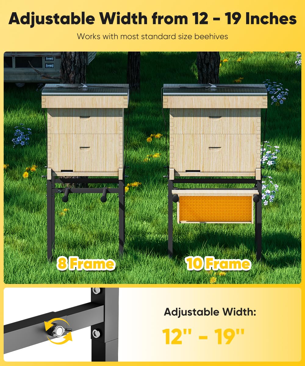 Mondazie adjustable feet stabilize the base on uneven ground.