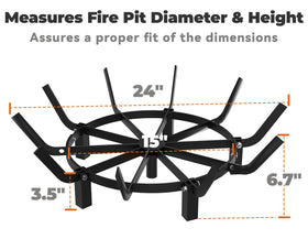 Mondazie curved-edge fire pit grate keeps logs secure on round pit