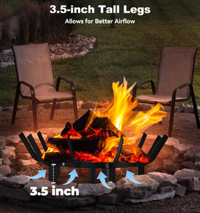 Mondazie indoor-outdoor fire pit grate for versatile use