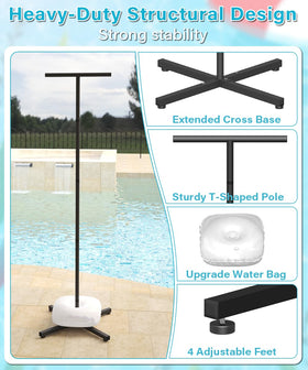 Mondazie tall pool rack keeps floats neatly upright and visible.
