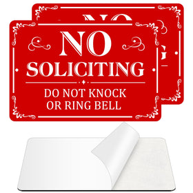 MongFun front door no soliciting sign, 9x6 aluminum, high-visibility for clear notice