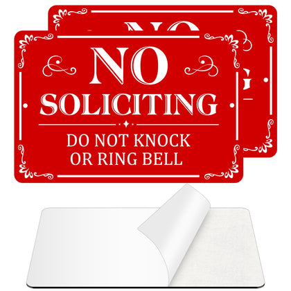 MongFun front door no soliciting sign, 9x6 aluminum, high-visibility for clear notice