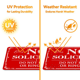 MongFun no solicitation sign with pre-drilled holes, sturdy screw mounting