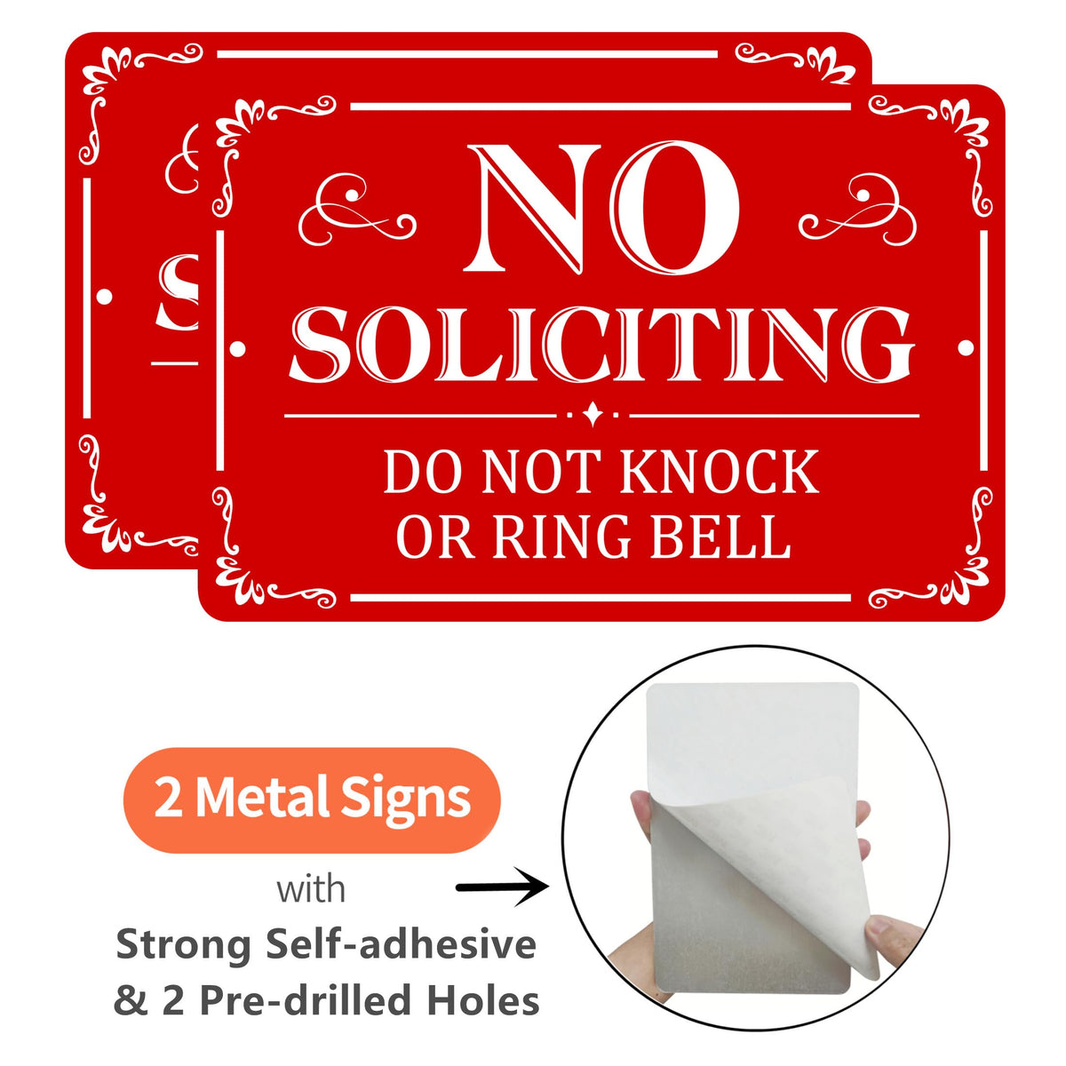 MongFun no soliciting sign with dual design, easy-to-read letters from distance