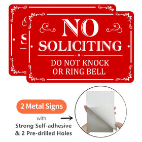MongFun no soliciting sign with dual design, easy-to-read letters from distance