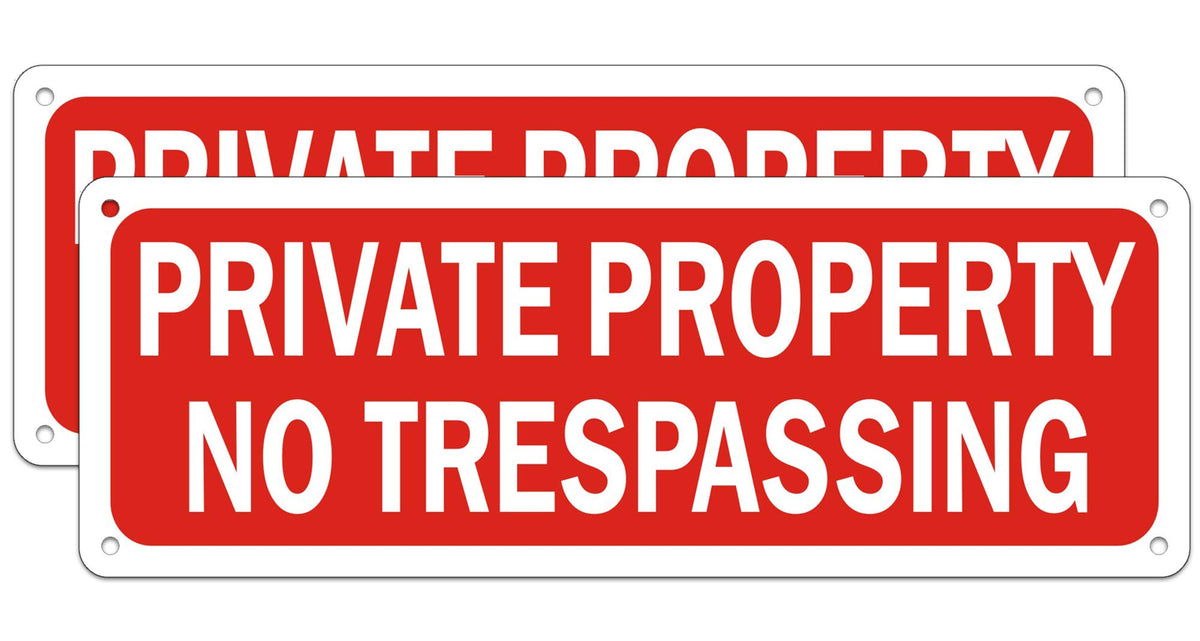 MongFun No Trespassing sign red metal for durable outdoor security