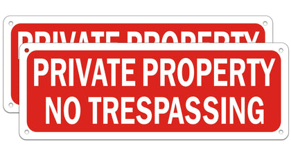 MongFun No Trespassing sign red metal for durable outdoor security