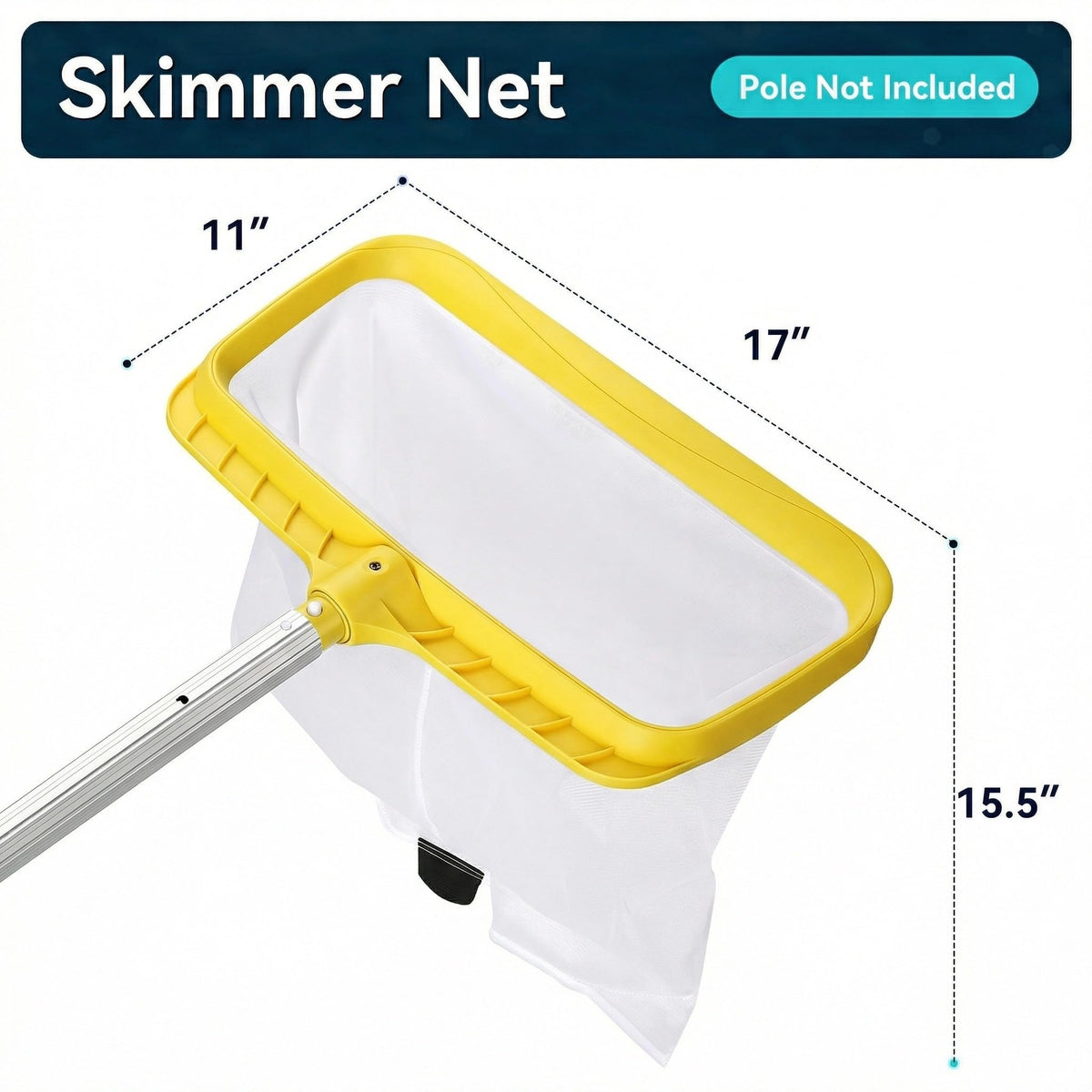 Monitok pool skimmer deep basket highlighting ample capacity for debris.