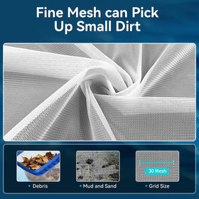 Monitok deep mesh bag enhances capacity during cleanup.