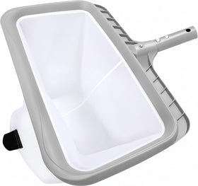 Monitok pool skimmer net with gray frame cleans leaves and debris from in-ground pools.