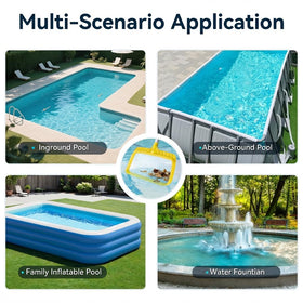 Monitok pool skimmer packaging and warranty information for buyers.