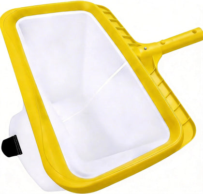 Monitok pool skimmer with yellow frame close-up showing surface protection for vinyl.